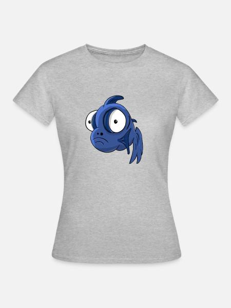Fisch - Frauen T-Shirt - Grau meliert