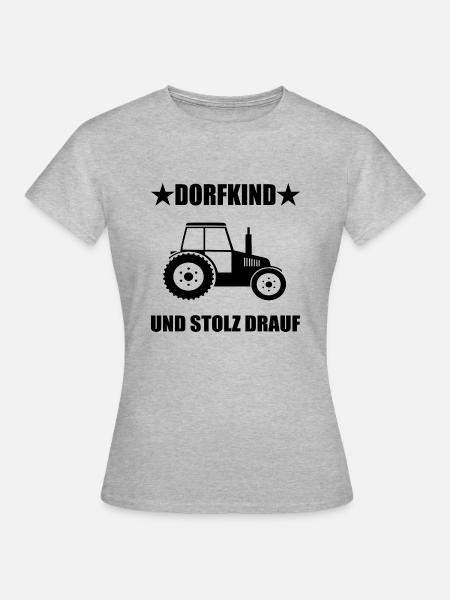 Dorfkind - Frauen T-Shirt - Grau meliert