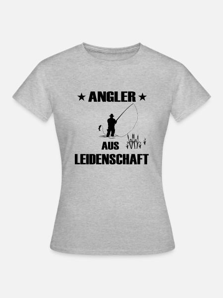 Angeln - Frauen T-Shirt - Grau meliert
