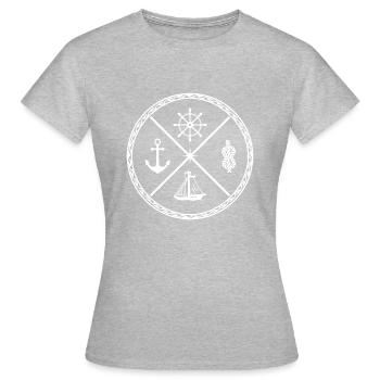 voile voile mer croix ancre bateau noeud marin - T-shirt Femme - gris chiné - Devant - AI Model Female 172 dark (172cm)