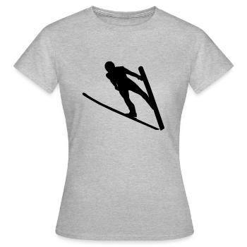 Ski Jumper Figure Ski Jumping Fan Articles Winter - Women's T-Shirt - heather grey - Front - AI Model Female 172 dark (172cm)