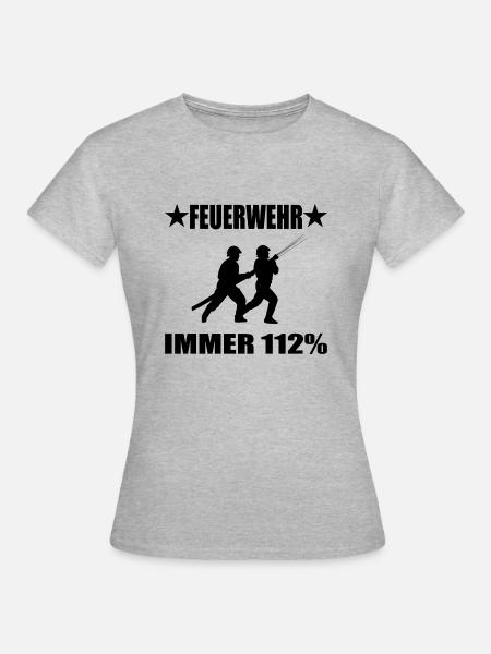 Feuerwehr - Frauen T-Shirt - Grau meliert
