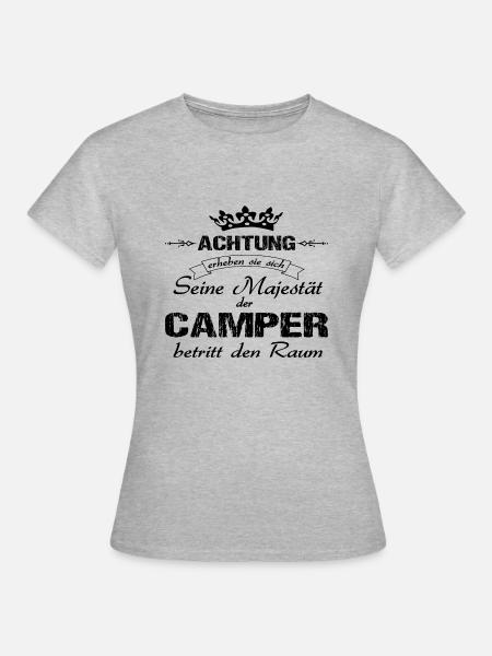 Camping - Frauen T-Shirt - Grau meliert