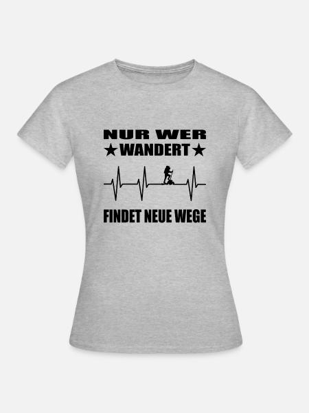 Wandern - Frauen T-Shirt - Grau meliert