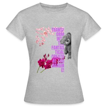 bloom - Women's T-Shirt - heather grey - Front - AI Model Female 172 dark (172cm)