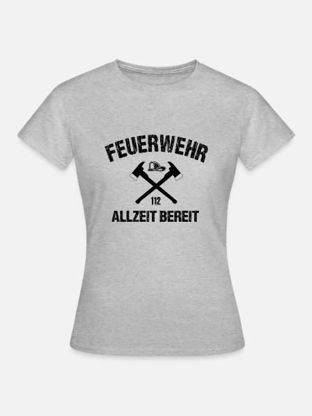 Feuerwehr - Frauen T-Shirt - Grau meliert