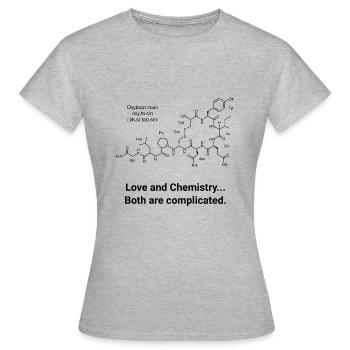 Formule développée de la chimie de l'ocytocine - T-shirt Femme - gris chiné - Devant - AI Model Female 172 dark (172cm)