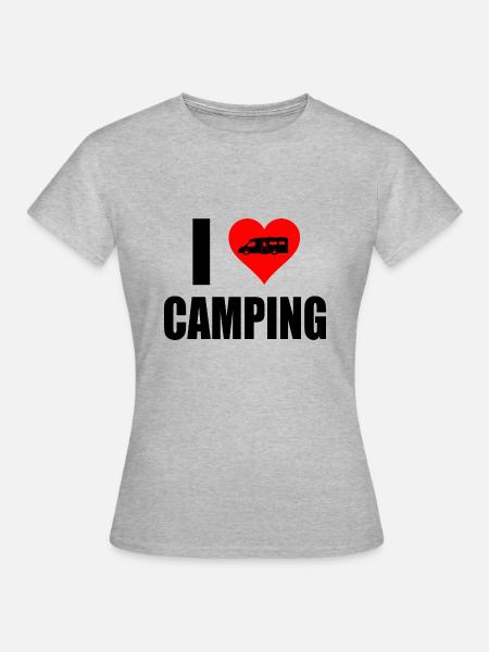 camping - Frauen T-Shirt - Grau meliert
