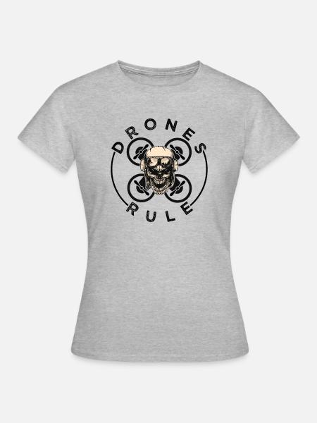 Drones Rule - Frauen T-Shirt - Grau meliert