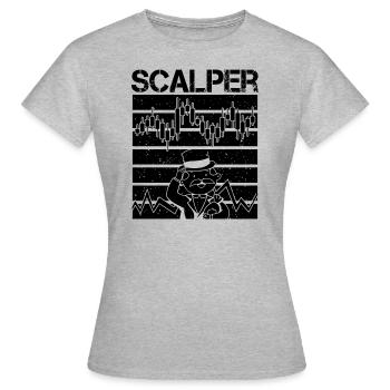 Scalper Forex Trader Day Trader - T-shirt Femme - gris chiné - Devant - AI Model Female 172 dark (172cm)