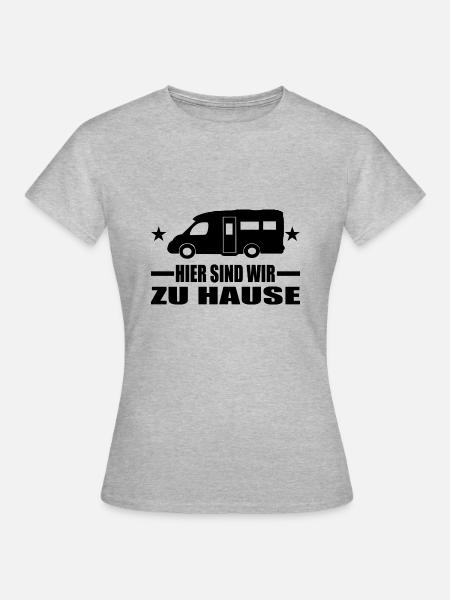Camping - Frauen T-Shirt - Grau meliert