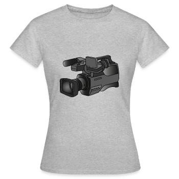 Caméra vidéo - T-shirt Femme - gris chiné - Devant - AI Model Female 172 dark (172cm)