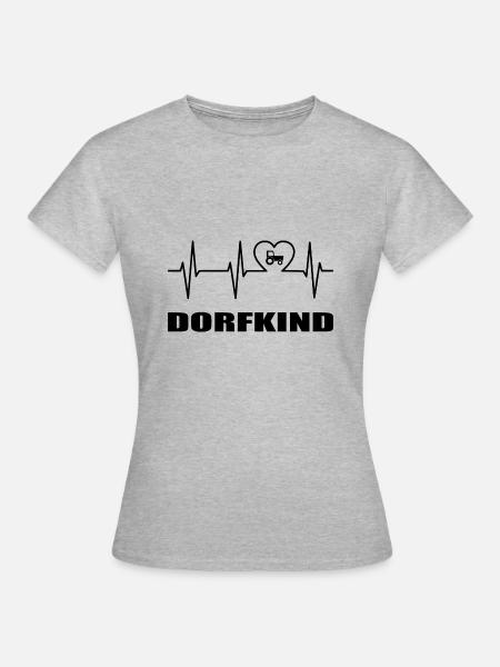 Dorfkind - Frauen T-Shirt - Grau meliert