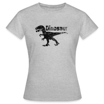 Dinosaure dinosaure en noir - T-shirt Femme - gris chiné - Devant - AI Model Female 172 dark (172cm)