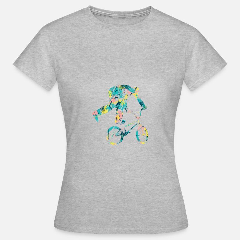 BMX - Dame-T-shirt - grå meleret