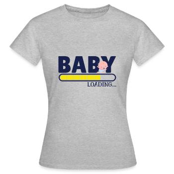 Baby Loading Schwangerschaft - Frauen T-Shirt - Grau meliert - Vorne - AI Model Female 172 dark (172cm)