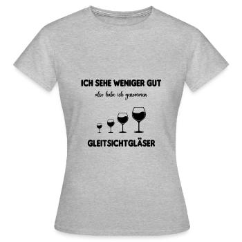 Cadeau humour vue baisse vieux alcool - T-shirt Femme - gris chiné - Devant - AI Model Female 172 dark (172cm)