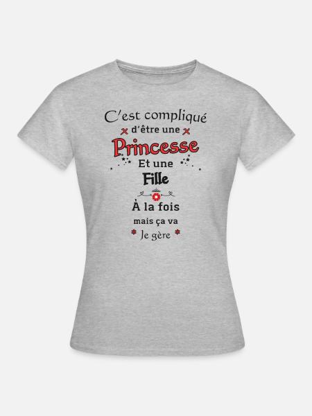 Prinzessin Mädchen - Frauen T-Shirt - Grau meliert