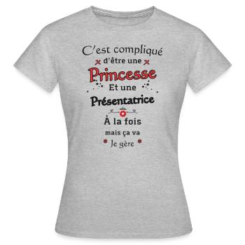 Princess Presenter - Women's T-Shirt - heather grey - Front - AI Model Female 172 dark (172cm)