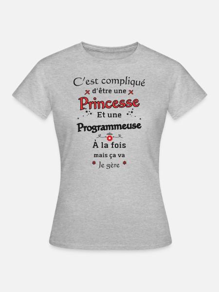 Prinzessin Programmiererin - Frauen T-Shirt - Grau meliert