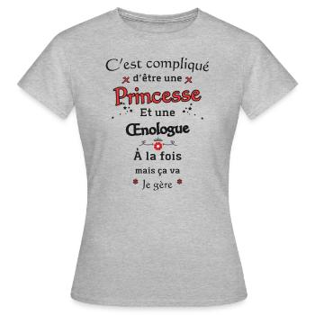 Princess Oenologist - Women's T-Shirt - heather grey - Front - AI Model Female 172 dark (172cm)