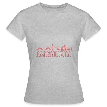 Mannheim, ma ville sur le Rhin et le Neckar - T-shirt Femme - gris chiné - Devant - AI Model Female 172 dark (172cm)