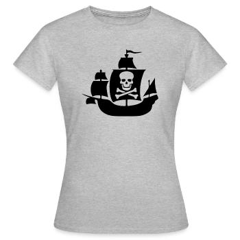 PIRAT CORSAIRE CAPITAINE MATROSE PIRA - T-shirt Femme - gris chiné - Devant - AI Model Female 172 dark (172cm)