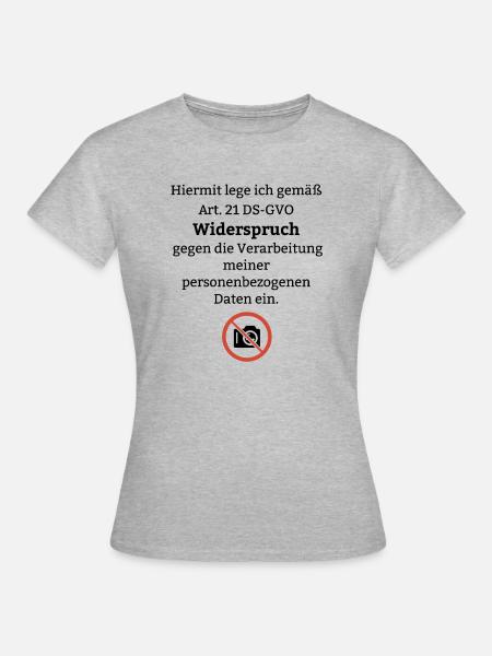Datenschutz Lustiger Spruch DSGVO Event Foto Jura - Frauen T-Shirt - Grau meliert