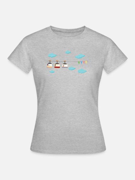 Gondel Urlaub Skifahren Seilbahn - Frauen T-Shirt - Grau meliert
