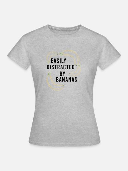 Abgelenkt von Bananen Gesunde exotische Früchte - Frauen T-Shirt - Grau meliert
