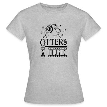 Otters Music Notes ironiques, dicton ironique : - T-shirt Femme - gris chiné - Devant - AI Model Female 172 dark (172cm)