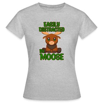 Abgelenkt von der Tierwelt und Natur des - Frauen T-Shirt - Grau meliert - Vorne - AI Model Female 172 dark (172cm)
