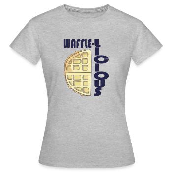 Waffle-Licious Ironic Waffel Lover Sirup für - Frauen T-Shirt - Grau meliert - Vorne - AI Model Female 172 dark (172cm)