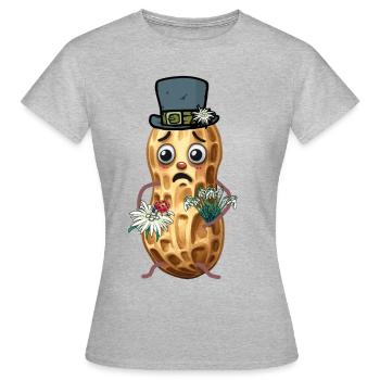 Cacahuètes Cacahuète Printemps Suisse Tyrol Noix - T-shirt Femme - gris chiné - Devant - AI Model Female 172 dark (172cm)