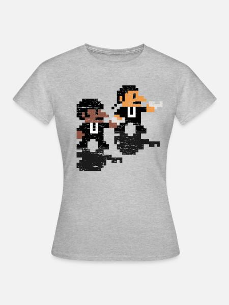 Pixelart hitmen - Frauen T-Shirt - Grau meliert