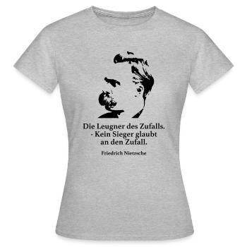 Nietzsche: Les négationnistes de hasard. - Pas de gagnant - T-shirt Femme - gris chiné - Devant - AI Model Female 172 dark (172cm)