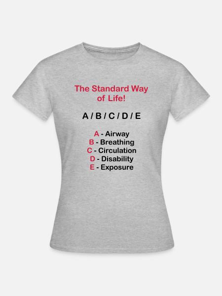 Rettungsdienst ABC Schema - Frauen T-Shirt - Grau meliert