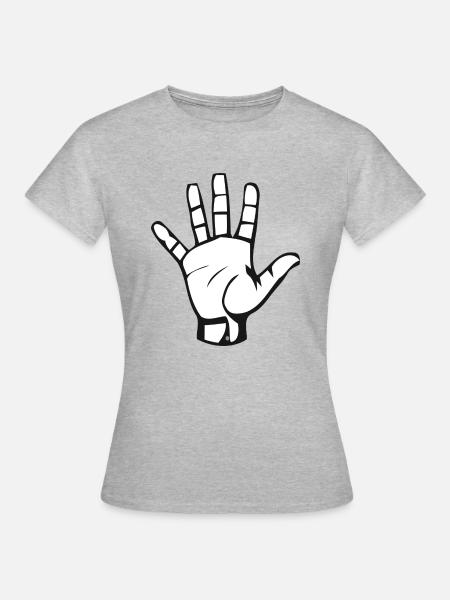 Hand - Frauen T-Shirt - Grau meliert