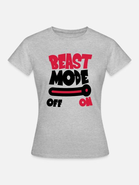 Beast Mode On - Frauen T-Shirt - Grau meliert