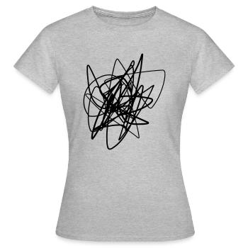 Griffonné motif de coups chaotiques - T-shirt Femme - gris chiné - Devant - AI Model Female 172 dark (172cm)
