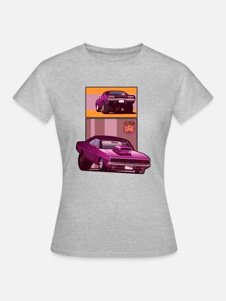 Route 666 - Frauen T-Shirt - Grau meliert