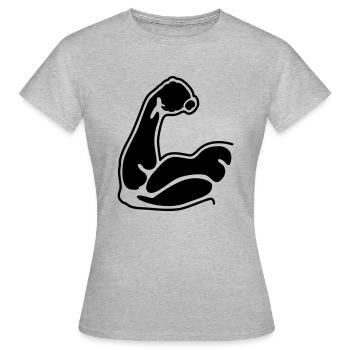 les muscles - T-shirt Femme - gris chiné - Devant - AI Model Female 172 dark (172cm)