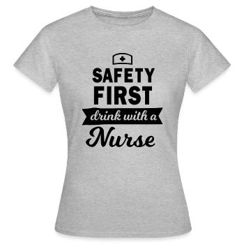 Nurse Doctor Hospital Krankenschwester - Frauen T-Shirt - Grau meliert - Vorne - AI Model Female 172 dark (172cm)