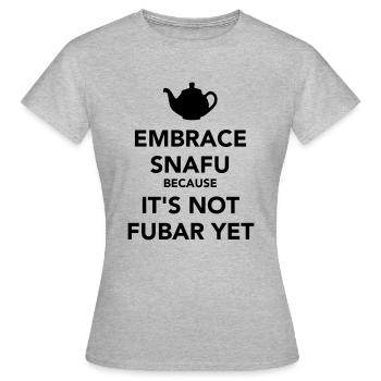 embrace snafu - Women's T-Shirt - heather grey - Front - AI Model Female 172 dark (172cm)