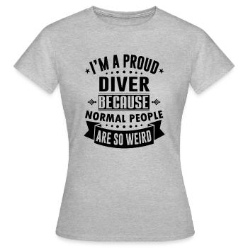 Diver - Frauen T-Shirt - Grau meliert - Vorne - AI Model Female 172 dark (172cm)