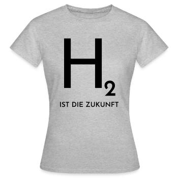 Wasserstoff ist die Zukunft - Frauen T-Shirt - Grau meliert - Vorne - AI Model Female 172 dark (172cm)