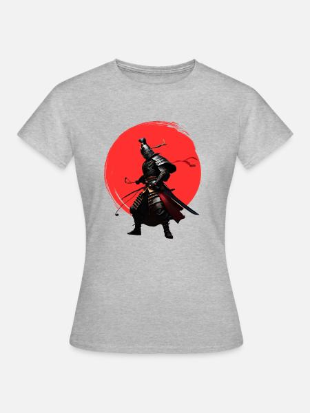Samurai - Frauen T-Shirt - Grau meliert