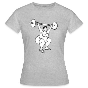 Grosse dame au squat - T-shirt Femme - gris chiné - Devant - AI Model Female 172 dark (172cm)