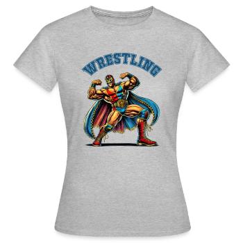 Wrestling - Frauen T-Shirt - Grau meliert - Vorne - AI Model Female 172 dark (172cm)
