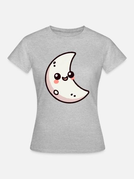 mond - Frauen T-Shirt - Grau meliert